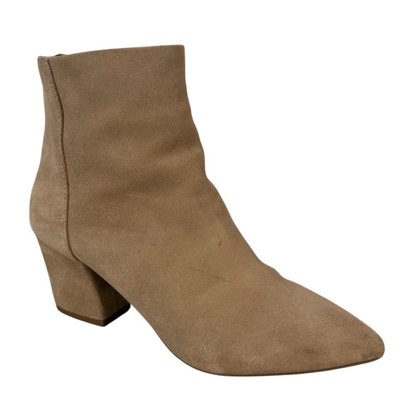 Steve Madden Sz 8 Women's Leather Suede Tan Ankle Boots Pointed Toe Booties - Picture 2 of 10